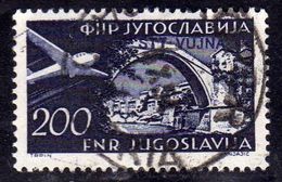 TRIESTE B 1954 POSTA AEREA AIR MAIL ESPERANTO CONGRESS YUGOSLAVIA SOPRASTAMPATO JUGOSLAVIA 200d USATO USED OBLITERE' - Posta Aerea