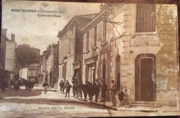 Cpa, Montendre - Grande Rue - Animée- Devanture Bar Tabacs Buvette, éd Richou, écrite, 17 Charente Maritime - Montendre