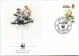 Enveloppe F.D.C. De Brunei-Darussalam (1991) (WWF) - Le Nasique - (N° Yvert & Tellier 433) - Brunei (1984-...)