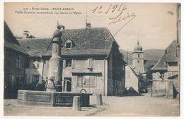 CPA - SAINT AMARIN (Haut Rhin) - Vieille Fontaine Surmontée Du Coq Gaulois Et L'Eglise - Autres & Non Classés