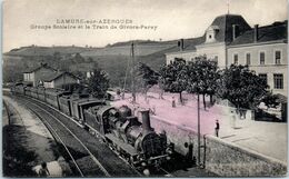 69 LAMURE Sur AZERGUES - Groupe Scolaire Et Le Train De Givors - Paray - Train (marque Rose Devant Et Noire Derrière) - Lamure Sur Azergues