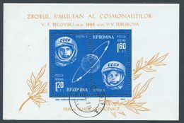 Romania -1963 Airmail-Joint Flight Of "Vostok 5" And "Vostok 6",Minisheet (118 X 80mm) - Neufs