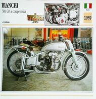 BIANCHI 500cc Grand Prix GP 1939   - Moto Italienne - Collection Fiche Technique Edito-Service S.A. - Verzamelingen
