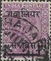 GWALIOR 1913 Official - King George V - 1a3p Mauve FU - Gwalior