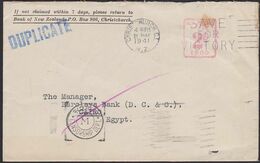 NEW ZEALAND - EGYPT WWII CENSORED METER COVER - Covers & Documents