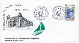 Enveloppe Affr. 2,50 Europa - Open UAP De La Communauté Européenne - Centenaire Poste Colbert Marseille - 1891 - 1991 - Matasellos Conmemorativos