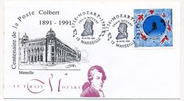 Enveloppe Affr. 2,50 Mozart - "Le Train Mozart" Marseille 19/4/1991 - Centenaire Poste Colbert Marseille - 1891-1991 - Gedenkstempels