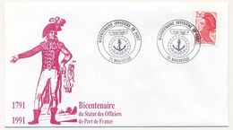 Enveloppe Affr. 2,20 Liberté Obl Bicentenaire Des Officiers De Port Marseille 25/28 Octobre 1991 - Bolli Commemorativi