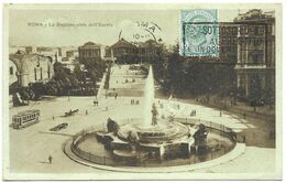 Rome / Roma – La Stazione Vista Dall'Esedra – With A Stamp 5 Centesimi – Year 1920 - Transportmiddelen