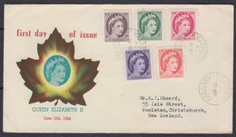 Canada 1954 1c-5c FDC - 1952-1960