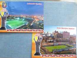 Ukraine. Kyiv. Lokomotiv And Victor Bannikov Stadium Aerial - Stade - 2 Postcards Lot - Stadi