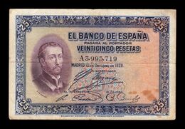 España Spain 25 Pesetas San Francisco Xavier 1926 Pick 71a Serie A BC/MBC F/VF - 1-2-5-25 Peseten