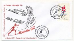 Enveloppe Affr. 2,50 Albertville - Parcours De La Flamme Olympique Train Coubertin - 4 Février 1991 - Commemorative Postmarks