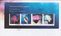 AAT, FDC Bloc 20 (Etoile De Mer, Calamar, Anémone, Corail), Obl. Kingston Le 7 March 2017 - FDC