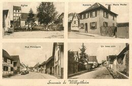 Willgottheim * Souvenir Du Village * Gruss 4 Vues * épicerie Marie MULLER * Rue Principale , Un Beau Coin , église - Autres & Non Classés