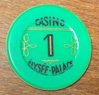 75 PARIS ÉLYSÉE PALACE JETON DE CASINO DE 1 FRANC CHIP TOKENS COINS GAMING - Casino