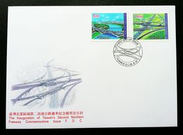 Taiwan The Inauguration Of Second Northern Freeway 1997 Road Highway Link Infrastructure (stamp FDC) - Storia Postale