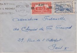 Lettre De Constantine Pour Paris, 14.2.1939, OMEC Avec Heure Inversée - Cartas & Documentos
