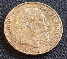 Belgium 20 Francs 1878 (Gold) - 20 Francs (oro)