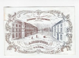 1 Carte Porcelaine  A La Cour Royale Estaminet & Logement A. Matteus Station Chemin De Fer Lith. Verbaere Afm.14x9,5cm - Porzellan