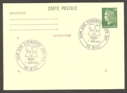 France 1974 Nice - Chess Cancel On Postcard - Chess