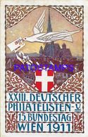 140407 AUSTRIA WIEN 1911 ART PIGEON & COVER HERALDRY POSTAL POSTCARD - Non Classificati