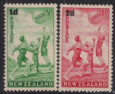 New Zealand 1939 KGV Set Surcharged Health Stamps MM SG 611 - 612 ( 1242 ) - Unused Stamps