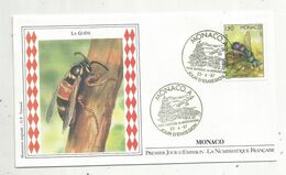 MONACO. A , FDC ,premier Jour , 1987 , Insectes ,LA GUÊPE ,parc National Du MERCANTOUR - FDC