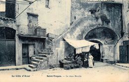 St Tropez * Le Vieux Marché * Au Dos Publicité Manufacture Bleu D'outre Mer P. DELANGRE à Crespin Les Valenciennes - Saint-Tropez