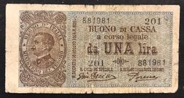 1 Lira Vitt. Em. III° 10 07 1921 Buono Di Cassa Dell'ara Porena R4 RRRR  LOTTO 1296 - 500 Lire