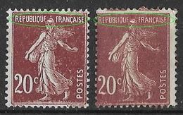 France - 1907 -  Variété - Semeuse  10 C Rouge - Y&T N° 139 Type  (III) Neuf ** + 1 (*) Charnière Voir Descriptif. - Ungebraucht