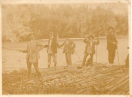 Photo Partie De Pêche Albuminée, Ancienne Avant 1900, Format 13/18 - Personnes Anonymes