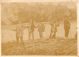 Photo Partie De Pêche Albuminée, Ancienne Avant 1900, Format 13/18 - Anonyme Personen