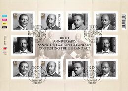 South Africa - 2019 100th Anniversary SANNC Delegation To London Sheet (o) - Usados