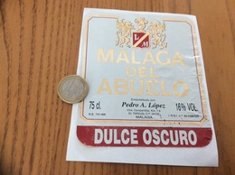 Etiquette Vin Espagne «MALAGA DEL ABUELO - Pedro A. López» - Other & Unclassified