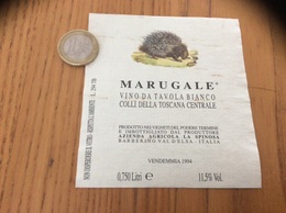 Etiquette Vin Italie 1994 «MARUGALE - VINO DA TAVOLA BIANCO COLLI DELLA TOSCANA CENTRALE» (hérisson) - Other & Unclassified