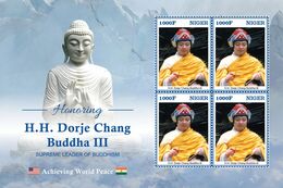 Niger.  2020 Honoring Supreme Leader Of Buddhism H.H. Dorje Chang Buddha III. (0230c)  OFFICIAL ISSUE - Buddhism