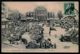 FRANCE - CHERBOURG -  La Place Du Chateau Et Le Théatre. ( Ed. ND Phot. Nº 93) Carte Postale - Fairs