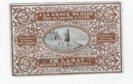 1 Carte Porcelaine A La Grace De Dieu Place Du Lion D'Or Gand  :Ch.Gay Relieur Lith.Heger Brau  Afm.: 13x8,5cm - Porzellan