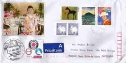 Letter 2020 From TOKYO Sent Andorra, During Lockdown COVID19, CORONAVIRUS W/ Local Prevention Sticker + Arrival Postmark - Storia Postale