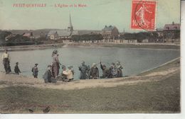 PETIT QUEVILLY - L'église Et La Mare  ( Enfants Jeu Cerceau )  PRIX FIXE - Le Petit-Quevilly