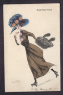 CPA Illustrateur Mode Ch. NAILLOD - Femme En Robe Et Grand Chapeau Faisant Du Patin à Roulette SKATING RINK - Naillod