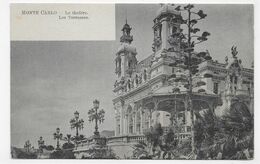 (RECTO / VERSO) MONTE CARLO - LE THEATRE ET TERRASSES - CPA PRECURSEUR NON VOYAGEE - Opernhaus & Theater