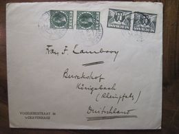 Nederland 1938 Hollande Pays Bas Cover Enveloppe Königsbach Germany DR Reich Allemagne - Brieven En Documenten