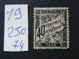 Lot Timbres Tax No 19 Neuf * - 1859-1959 Used