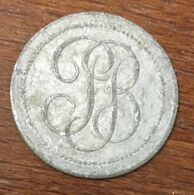 JETON DE CASINO DE 5 CENTIMES AVEC MONOGRAMME EN ALLUMINIUM CHIP COIN TOKEN - Casino