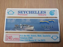 SEYCHELLES 240 Units  L&G  MASONS TRAVEL BOAT    CONTROL 105H    Fine Used Card  **   ** 2986  ** - Seychelles