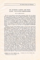 A102 706 Oberhummer ältesten Karten Westalpen Artikel Von 1908 !! - Mapamundis