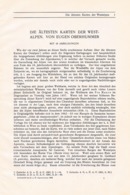 706 Oberhummer ältesten Karten Westalpen Artikel Von 1908 !! - Mappamondo
