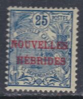Nouvelles Hébrides N° 3  X Timbre De Nlle Calédonie Surchargé : 25c.  Légende Française,  Trace De Charnière Sinon TB - Nuovi